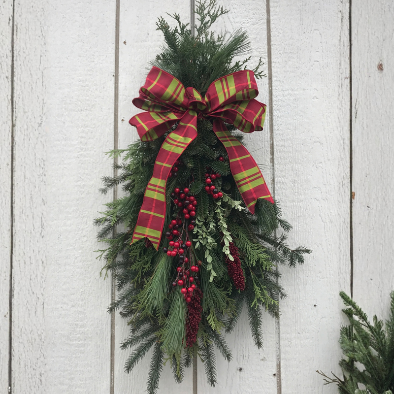 Workshop - Natural Evergreen Door Swag